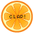 フリー素材 ボタン オレンジ clap