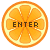 フリー素材 ボタン オレンジ enter
