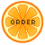 フリー素材 ボタン オレンジ order