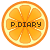 フリー素材 ボタン オレンジ p-diary