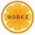 フリー素材 ボタン オレンジ works